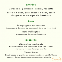 Menus Noel & Nouvel An 2025